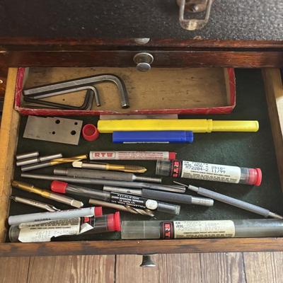 LOT 100: Vintage Toolbox with Precision/Machinist Tools and/or Parts