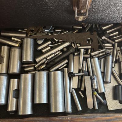 LOT 100: Vintage Toolbox with Precision/Machinist Tools and/or Parts