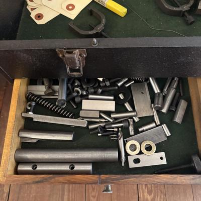 LOT 100: Vintage Toolbox with Precision/Machinist Tools and/or Parts