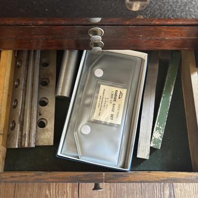 LOT 100: Vintage Toolbox with Precision/Machinist Tools and/or Parts