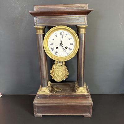 LOT 101: French Empire Style Mantel Clock
