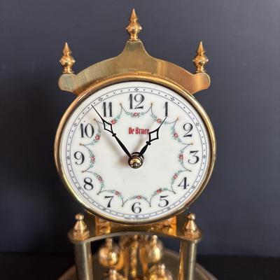 LOT 103: Vintage Print Fountain of St. George in Rothenburg ob. der Tauber, Germany & De Bruce Anniversary Clock