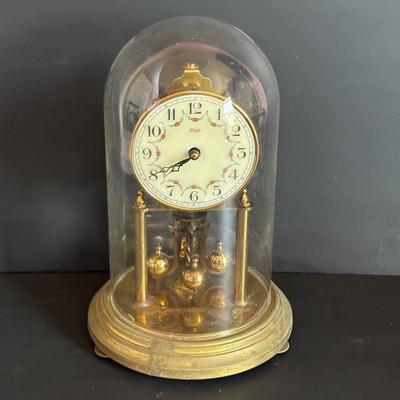 LOT 105: Vintage Print of Rheims Cathedral & Kundo Anniversary Clock