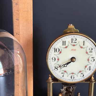 LOT 105: Vintage Print of Rheims Cathedral & Kundo Anniversary Clock