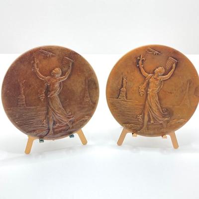 LOT 110: Collection of Bronze Metals / Tokens - Charles Lindbergh, Joseph Francis and Orville & Wilbur Wright,