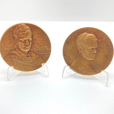 LOT 110: Collection of Bronze Metals / Tokens - Charles Lindbergh, Joseph Francis and Orville & Wilbur Wright,