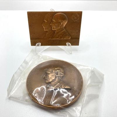 LOT 110: Collection of Bronze Metals / Tokens - Charles Lindbergh, Joseph Francis and Orville & Wilbur Wright,
