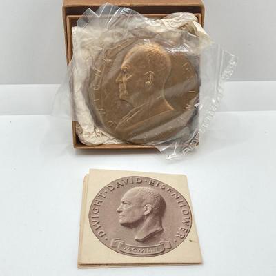 LOT 112: Collection of Bronze Medals / Tokens - John F. Kennedy, Dwight D. Eisenhower, Benjamin Franklin, Andrew Johnson and John and...