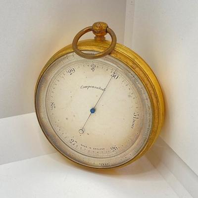 LOT 113: Vintage Made in England Compensated Barometer with Case
