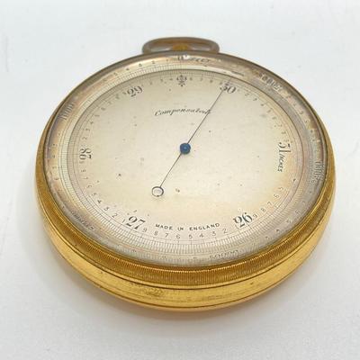 LOT 113: Vintage Made in England Compensated Barometer with Case