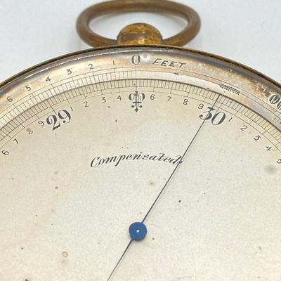 LOT 113: Vintage Made in England Compensated Barometer with Case