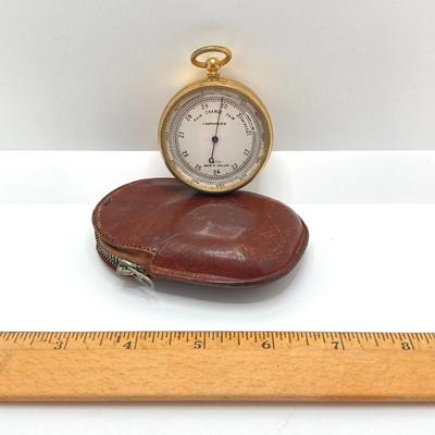 LOT 115: Vintage Made in England ATCO Compensated Pocket Barometer in Case