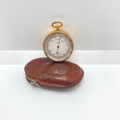 LOT 115: Vintage Made in England ATCO Compensated Pocket Barometer in Case