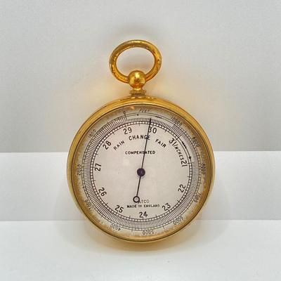 LOT 115: Vintage Made in England ATCO Compensated Pocket Barometer in Case
