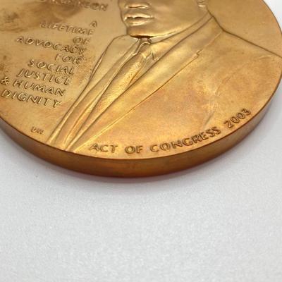 LOT 116: Five Bronze Metals / Tokens - Jackie Robinson, Lyman J. Cage, Diamond Jubilee and More