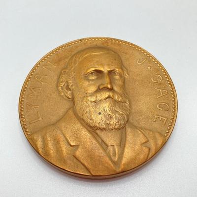 LOT 116: Five Bronze Metals / Tokens - Jackie Robinson, Lyman J. Cage, Diamond Jubilee and More