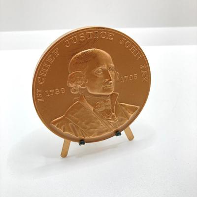 LOT 117: Seven Bronze Medals / Tokens - Richard Nixon, Gerald Ford, Chief Justice John Jay, Chief Justice John Rutledge, Chief Justice...