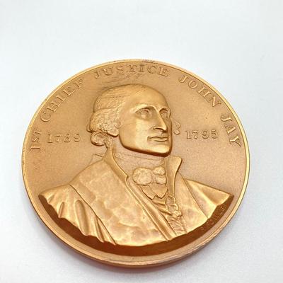 LOT 117: Seven Bronze Medals / Tokens - Richard Nixon, Gerald Ford, Chief Justice John Jay, Chief Justice John Rutledge, Chief Justice...