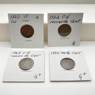 LOT 119: U.S. Coins - Flying Eagle and Indian Head Penny Collection dated 1857 to 1883