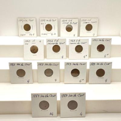 LOT 119: U.S. Coins - Flying Eagle and Indian Head Penny Collection dated 1857 to 1883