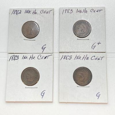 LOT 119: U.S. Coins - Flying Eagle and Indian Head Penny Collection dated 1857 to 1883