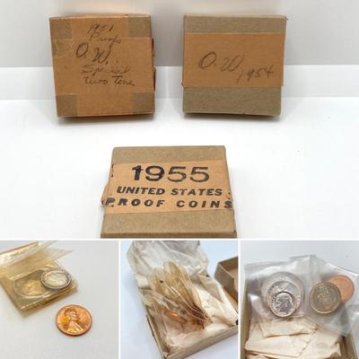 LOT 122: 1951, 1954 and 1955 U.S. Mint Proof Sets in Original Boxes