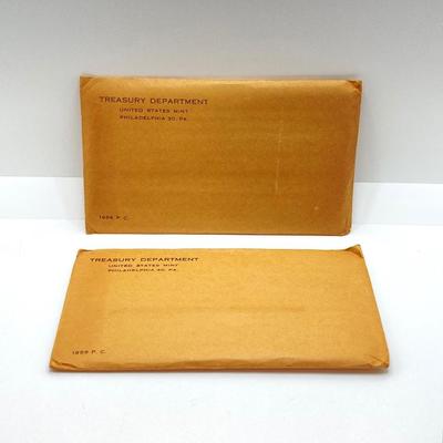 LOT 126: Pair of 1956 U.S. Mint Coin Proof Sets in Original Sealed Envelopes