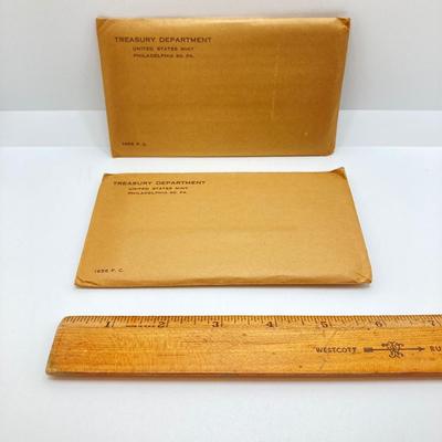 LOT 126: Pair of 1956 U.S. Mint Coin Proof Sets in Original Sealed Envelopes