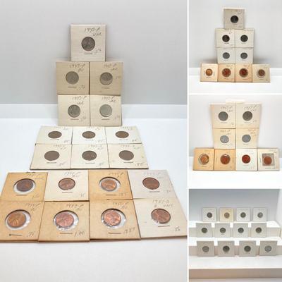 LOT 128: Large U.S. Penny / Cent Coin Collection in Protective Covers