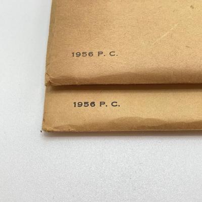 LOT 129: Two 1956 U.S. Mint Coin Proof Sets in Original Sealed Envelopes