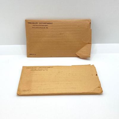 LOT 130: 1955 and 1956 U.S. Philadelphia Mint Coin Proof Sets with Original Envelopes