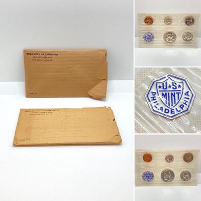 LOT 130: 1955 and 1956 U.S. Philadelphia Mint Coin Proof Sets with Original Envelopes