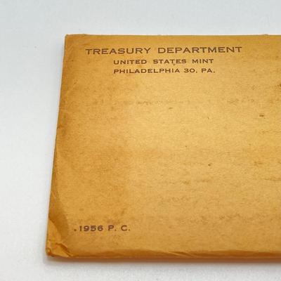 LOT 130: 1955 and 1956 U.S. Philadelphia Mint Coin Proof Sets with Original Envelopes