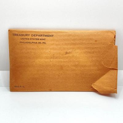 LOT 130: 1955 and 1956 U.S. Philadelphia Mint Coin Proof Sets with Original Envelopes