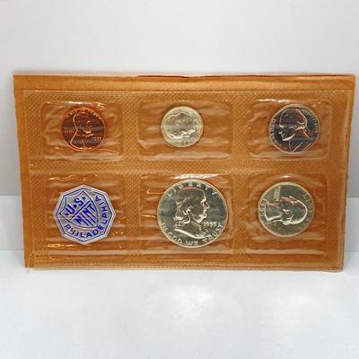 LOT 130: 1955 and 1956 U.S. Philadelphia Mint Coin Proof Sets with Original Envelopes