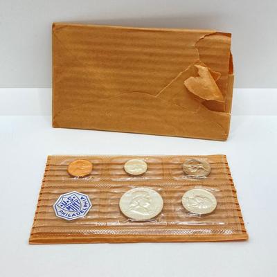 LOT 130: 1955 and 1956 U.S. Philadelphia Mint Coin Proof Sets with Original Envelopes