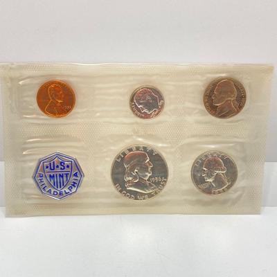 LOT 130: 1955 and 1956 U.S. Philadelphia Mint Coin Proof Sets with Original Envelopes