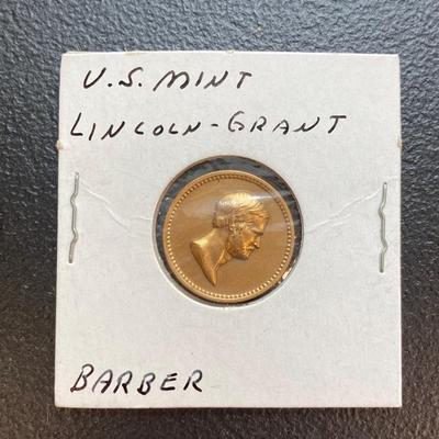 LOT 131: U.S. Mint Coins - (3) Barber Coins (Lincoln / Washington, Lincoln - Garfield, Lincoln - Grant), (3) Small Silver Coins (John F....