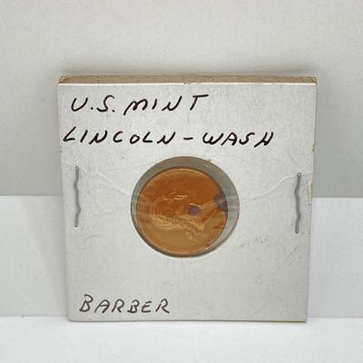 LOT 131: U.S. Mint Coins - (3) Barber Coins (Lincoln / Washington, Lincoln - Garfield, Lincoln - Grant), (3) Small Silver Coins (John F....