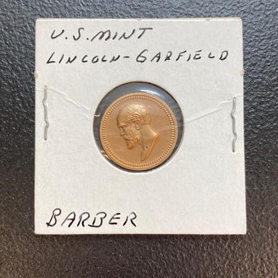 LOT 131: U.S. Mint Coins - (3) Barber Coins (Lincoln / Washington, Lincoln - Garfield, Lincoln - Grant), (3) Small Silver Coins (John F....