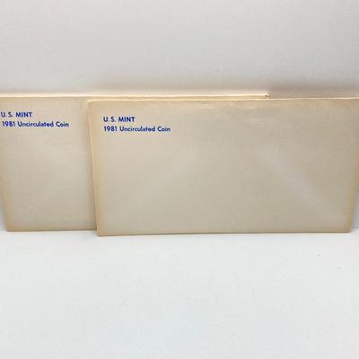 LOT 132: Four U.S. Mint Uncirculated Coin Sets in Original Envelopes - (2) 1980 and (2) 1981