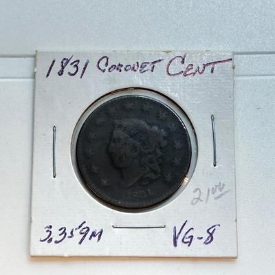 LOT 133: Nine U.S. Large One Cent Coins