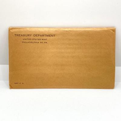 LOT 135: 1956 and 1957 U.S. Philadelphia Mint Coin Proof Sets sealed Original Envelopes