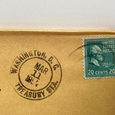 LOT 135: 1956 and 1957 U.S. Philadelphia Mint Coin Proof Sets sealed Original Envelopes