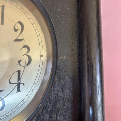 LOT 136: Vintage Wooden Wal Clock with a G.W. Name Plate
