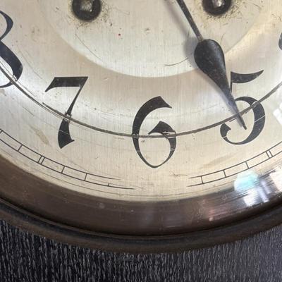 LOT 136: Vintage Wooden Wal Clock with a G.W. Name Plate