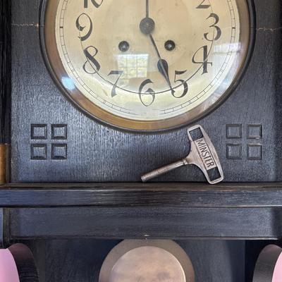 LOT 136: Vintage Wooden Wal Clock with a G.W. Name Plate