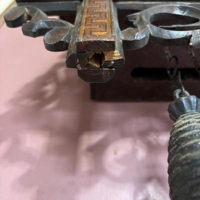 LOT 141: Vintage Cuckoo Clock with Inlay Details & Intricated Carvings