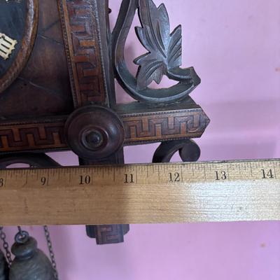 LOT 141: Vintage Cuckoo Clock with Inlay Details & Intricated Carvings
