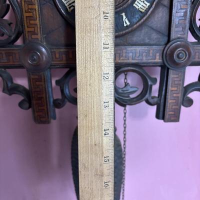 LOT 141: Vintage Cuckoo Clock with Inlay Details & Intricated Carvings